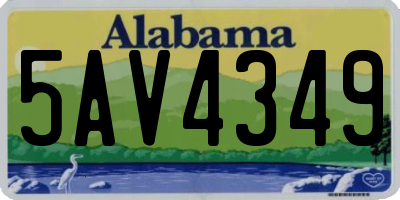 AL license plate 5AV4349