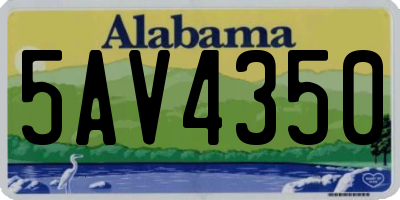 AL license plate 5AV4350