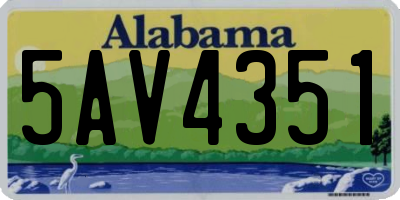 AL license plate 5AV4351