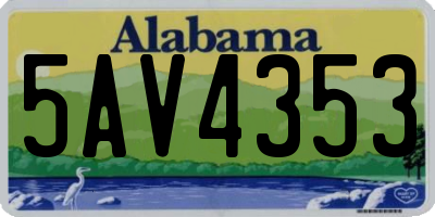AL license plate 5AV4353