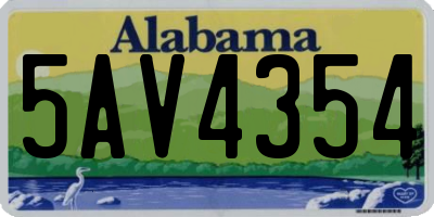 AL license plate 5AV4354
