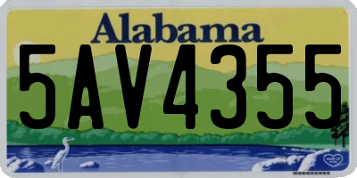 AL license plate 5AV4355