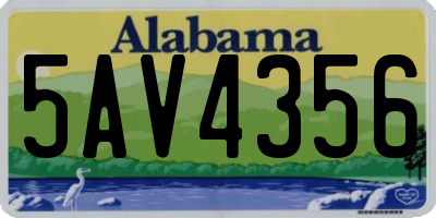 AL license plate 5AV4356