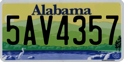 AL license plate 5AV4357