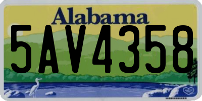 AL license plate 5AV4358