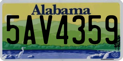 AL license plate 5AV4359