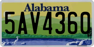 AL license plate 5AV4360