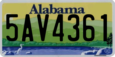 AL license plate 5AV4361