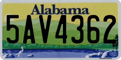 AL license plate 5AV4362
