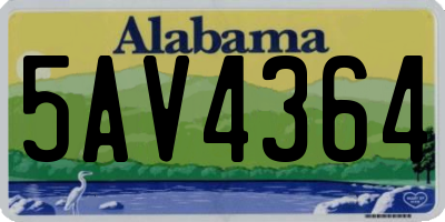 AL license plate 5AV4364