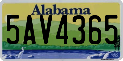 AL license plate 5AV4365
