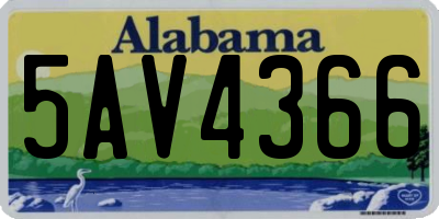 AL license plate 5AV4366
