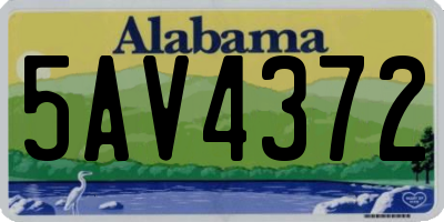AL license plate 5AV4372