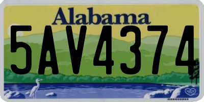 AL license plate 5AV4374