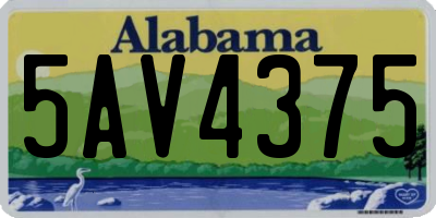 AL license plate 5AV4375