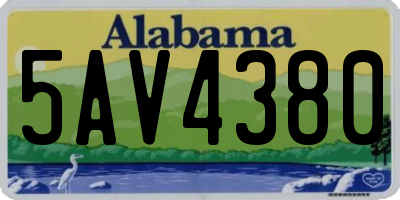 AL license plate 5AV4380