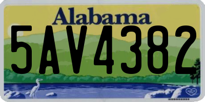 AL license plate 5AV4382
