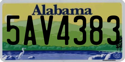 AL license plate 5AV4383