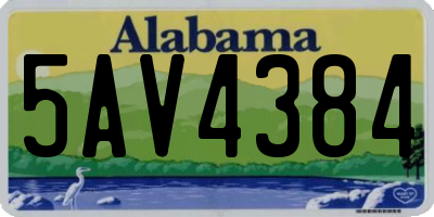 AL license plate 5AV4384