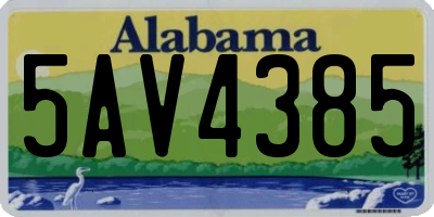 AL license plate 5AV4385