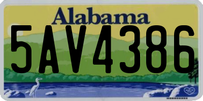 AL license plate 5AV4386