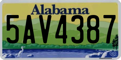 AL license plate 5AV4387