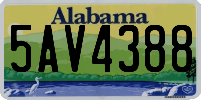 AL license plate 5AV4388