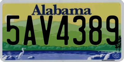 AL license plate 5AV4389