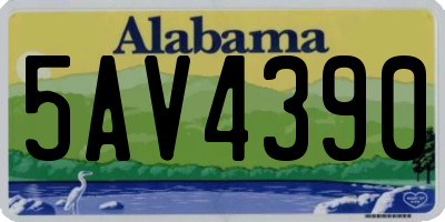 AL license plate 5AV4390