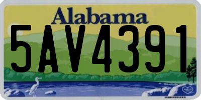 AL license plate 5AV4391