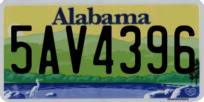 AL license plate 5AV4396