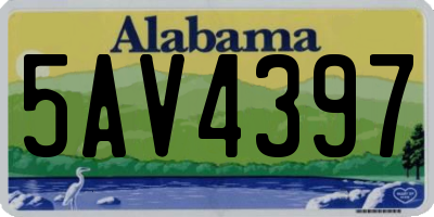 AL license plate 5AV4397
