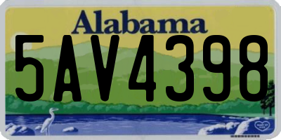 AL license plate 5AV4398