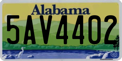 AL license plate 5AV4402