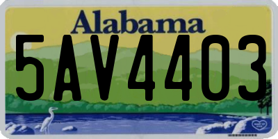 AL license plate 5AV4403