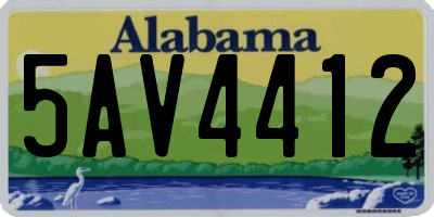 AL license plate 5AV4412