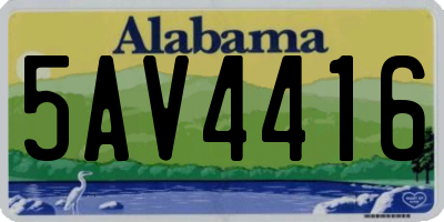 AL license plate 5AV4416