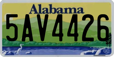 AL license plate 5AV4426