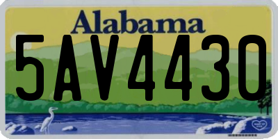 AL license plate 5AV4430