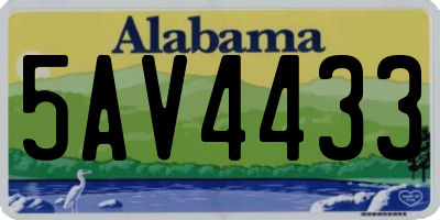 AL license plate 5AV4433
