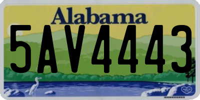 AL license plate 5AV4443