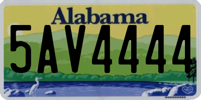 AL license plate 5AV4444