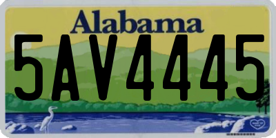 AL license plate 5AV4445