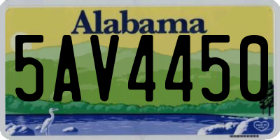 AL license plate 5AV4450