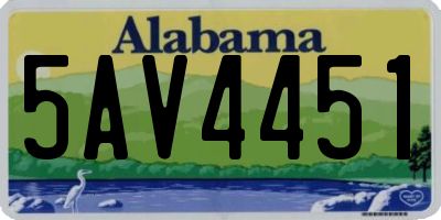 AL license plate 5AV4451