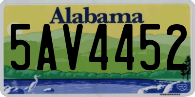 AL license plate 5AV4452