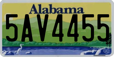 AL license plate 5AV4455