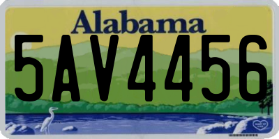AL license plate 5AV4456