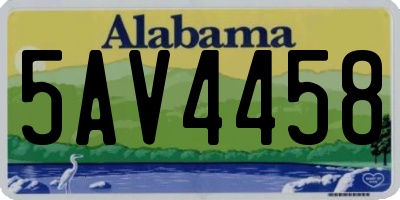 AL license plate 5AV4458