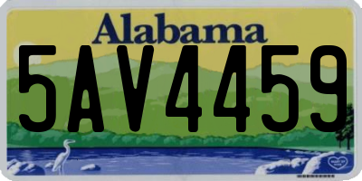AL license plate 5AV4459